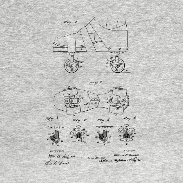 Roller-Skate Design Patent Hand Drawing by TheYoungDesigns